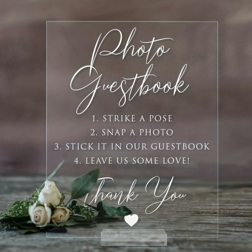 Clear Acrylic Photo Guestbook Sign